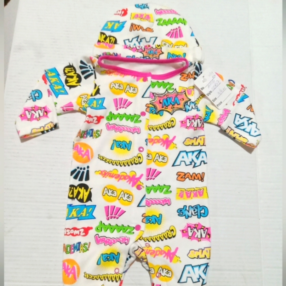 Girls one piece with hat size 3-6 months